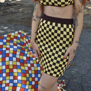 Fashion Brand Company Brown/Yellow Knit Skirt